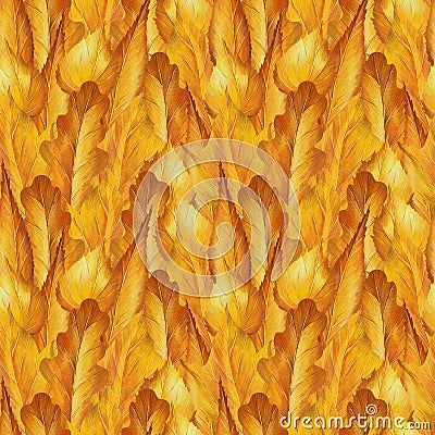 Graphic seamless pattern in retro style with autumn leaves Stock Photo