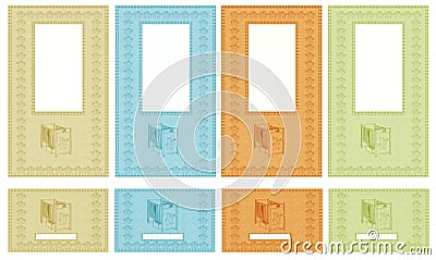 Graphic set with cribs for newborn babies Stock Photo