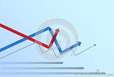 Graphic Set Finance Arrows Chart Infographic Financial Business Growth Vector Illustration