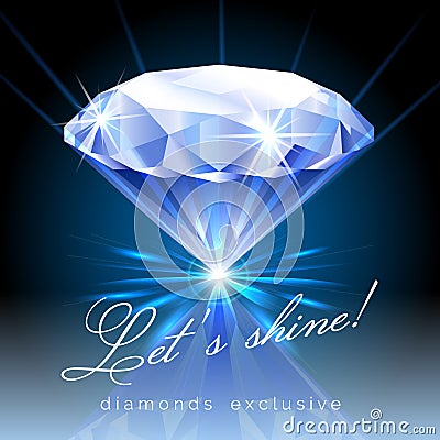 Graphic of Shining Diamond with Text Vector Illustration