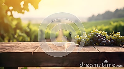 Natural wooden countertop, which remains empty, waiting for a product to be placed on it for presentation. Stock Photo