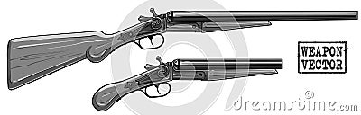 Graphic silhouette old retro shotgun rifle Vector Illustration