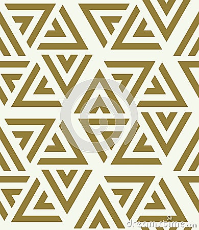 Graphic simple ornamental tile, vector repeated pattern made using triangles. Vintage art abstract seamless texture can be used Vector Illustration