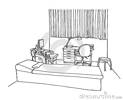 Graphic sketch doctor`s office Stock Photo