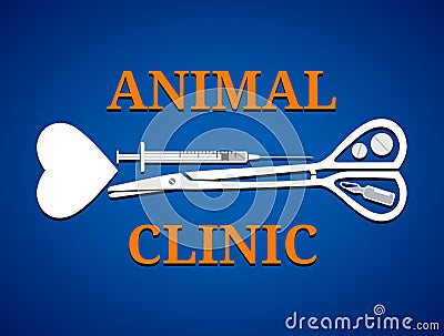 Graphic symbol for animal clinic Vector Illustration