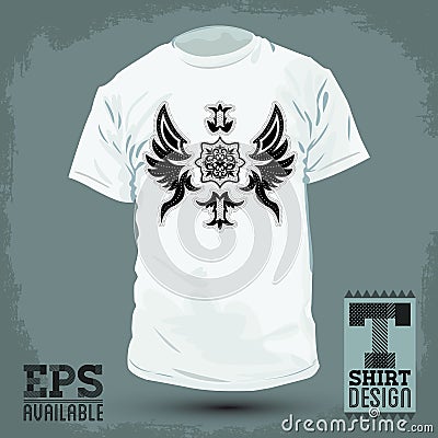 Graphic T- shirt design - Abstract Luxurious heraldic design Vector Illustration