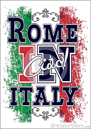 Graphic for t-shirt, italy vector print Vector Illustration