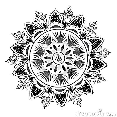 Graphic of a Unique Black and White Motif Isolated on White Stock Photo