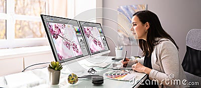 Graphic Web Designer Stock Photo