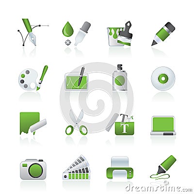 Graphic and web desing icons Vector Illustration