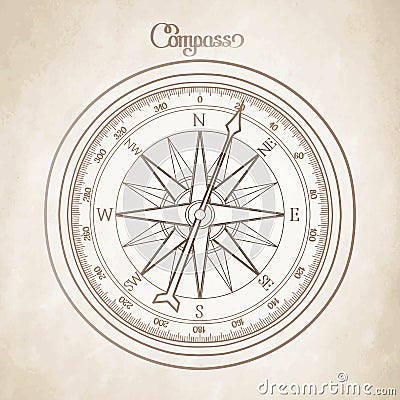 Graphic wind rose compass Vector Illustration