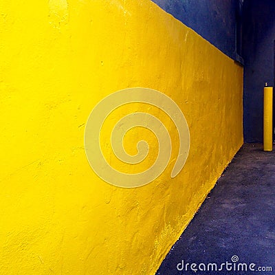 Graphic yellow wall Stock Photo