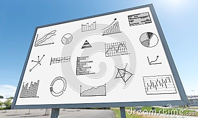 Graphical analysis concept on a billboard Stock Photo
