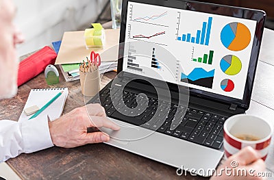 Graphical analysis concept on a laptop screen Stock Photo