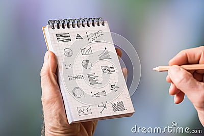 Graphical analysis concept on a notepad Stock Photo