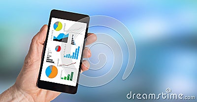 Graphical analysis concept on a smartphone Stock Photo