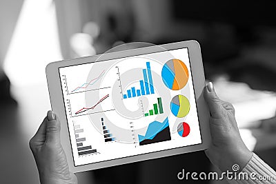 Graphical analysis concept on a tablet Stock Photo