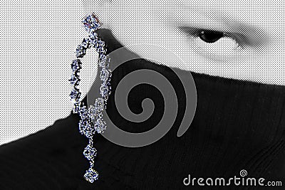 Graphical earring Stock Photo