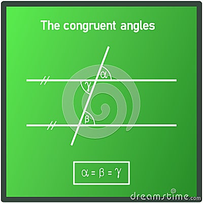 Graphical expression of congruent angles using two parallel lines Stock Photo