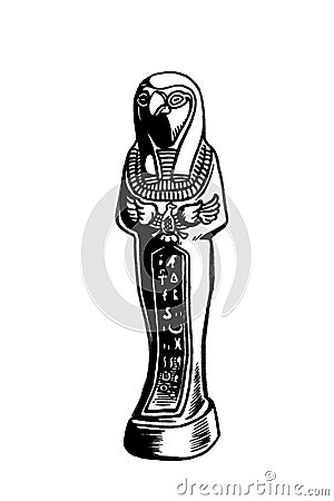 Graphical God Ptah isolated on white, an Egyptian creator god,vector illustration Vector Illustration