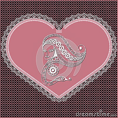 Graphical illustration of the heart with the sign of the zodiac Vector Illustration