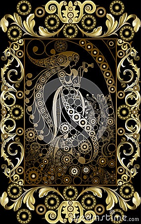 Graphical illustration of a Tarot card 5 Vector Illustration