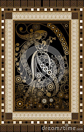 Graphical illustration of a Tarot card 5 Vector Illustration