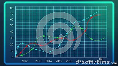 Graphical presentation of data for company yearly report, financial forecast Stock Photo