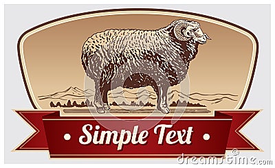 Graphical Ram, Sheep Vector Illustration