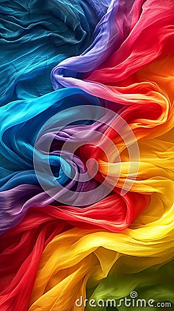 Graphical representation of a coloured sine wave. AI generative Stock Photo