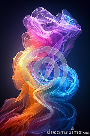 Graphical representation of a coloured sine wave. AI generative Stock Photo