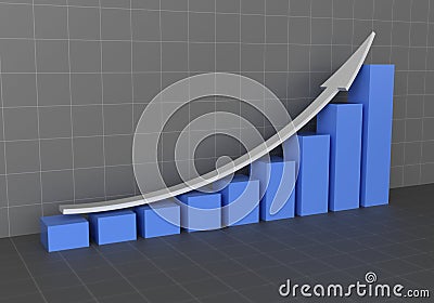 Graphical representation of profit increase Stock Photo