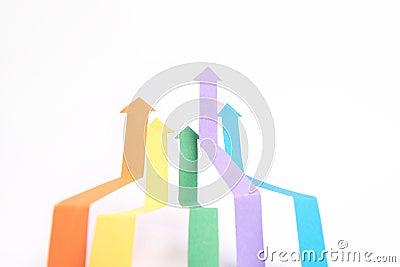 Graphics arrows over white background. Stock Photo