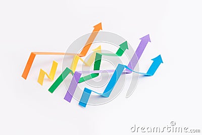 Graphics arrows over white background. Stock Photo