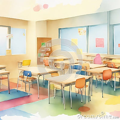 graphics colorful school class in primary school beginning of the school year Stock Photo