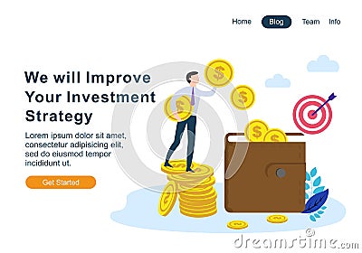 Flat design web page templates of finance, business success, investment Stock Photo