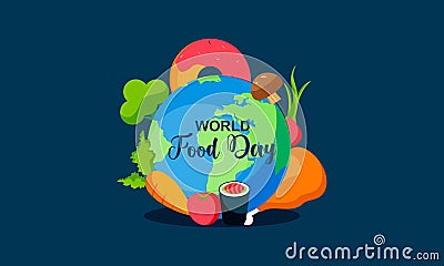 Flat design of world food day illustration design Vector Illustration