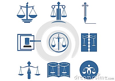 Set of Lawyer Legal Law firm Logo design Vector Illustration