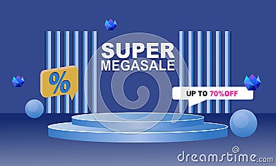 Colorful discount sale podium background Vector Illustration