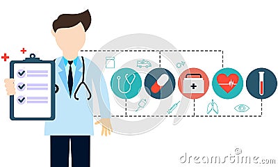 Doctor medical check up for healthcare vector illustration Vector Illustration