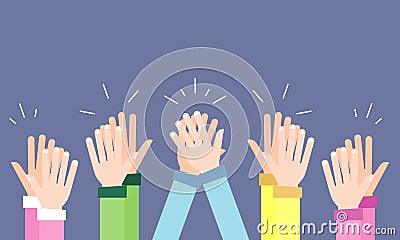 People hands clapping. Cheering hands, ovation and business success vector concept. Illustration of applause hand, clapping ovatio Vector Illustration