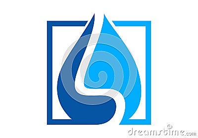 Water drop, waterproofing logo vector Stock Photo