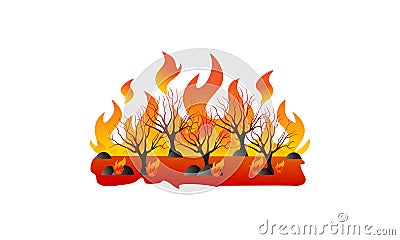 Forest fire natural disaster concept vector illustration Vector Illustration