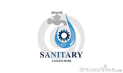 Sanitary, plumbing and water logo design vector Vector Illustration