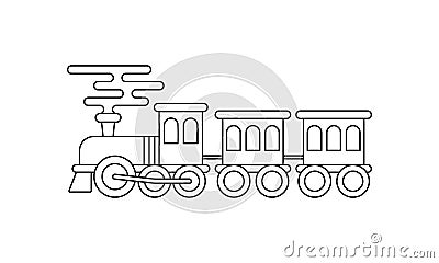 Train coloring book transportation to educate kids. Learn colors pages Vector Illustration