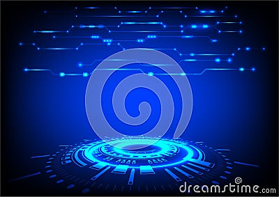 Graphics design circuit diagram digital system for network futuristic style glow vector illustration Vector Illustration