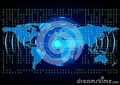 Graphics design illustration digital circuit with binary coded decimal diagram technology for background wallpaper vector Vector Illustration