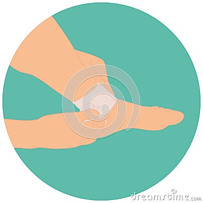 Graphics image man applying compression bandage on ankle injury Cartoon Illustration