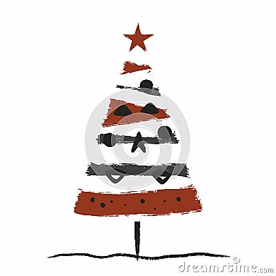 graphics large Christmas tree Vector Illustration