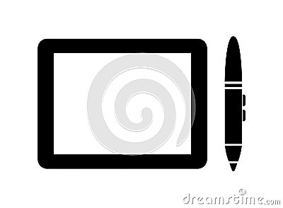 Graphics tablet and pen vector icon Vector Illustration